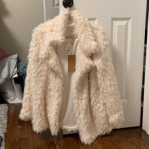 Thread and Supply White Fuzzy Coat